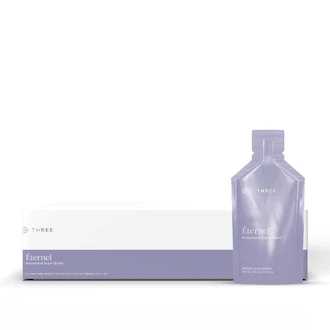 THREE Éternel antioxidant supplement for healthy aging product packaging